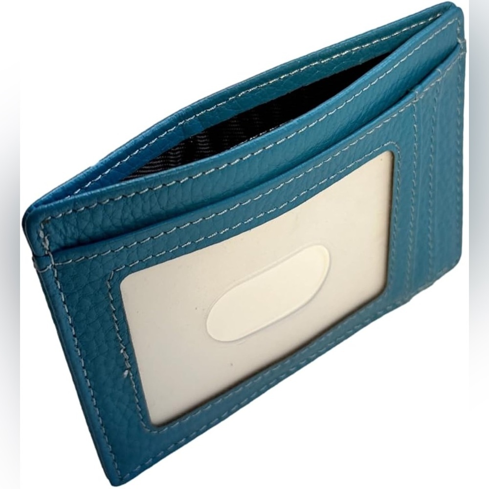 BANDI Slim Wallet, Minimalist Front Pocket RFID Blocking Wallet Aqua NWOT - Picture 3 of 8